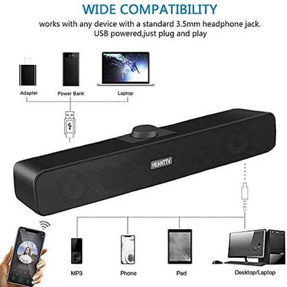 Computer Speakers for Desktop Monitors, PC Speakers, USB Powered 6W Stereo Sound